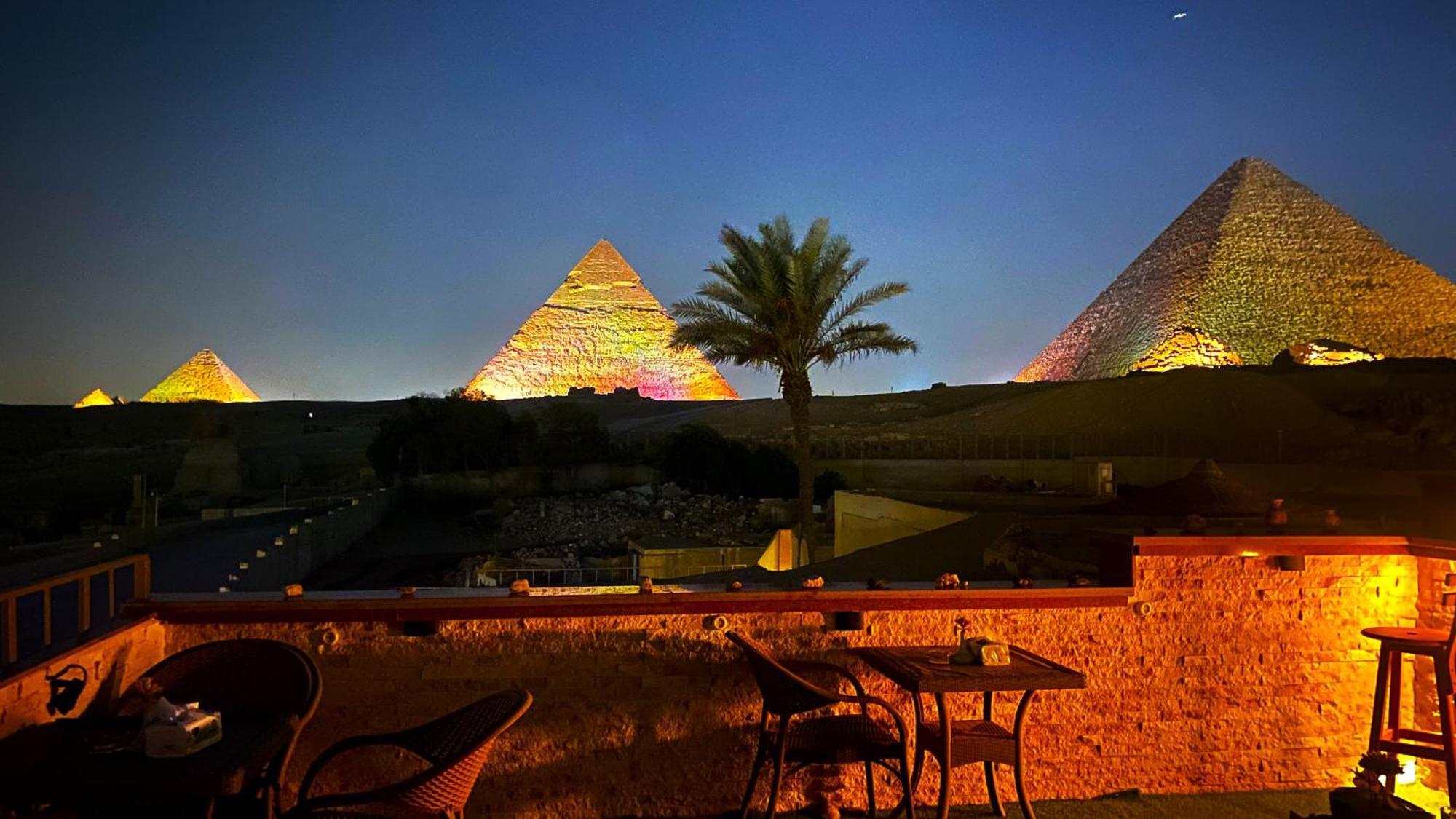 Seven Pyramids Panoramic View Inn Kafret el-Gabal Exterior foto