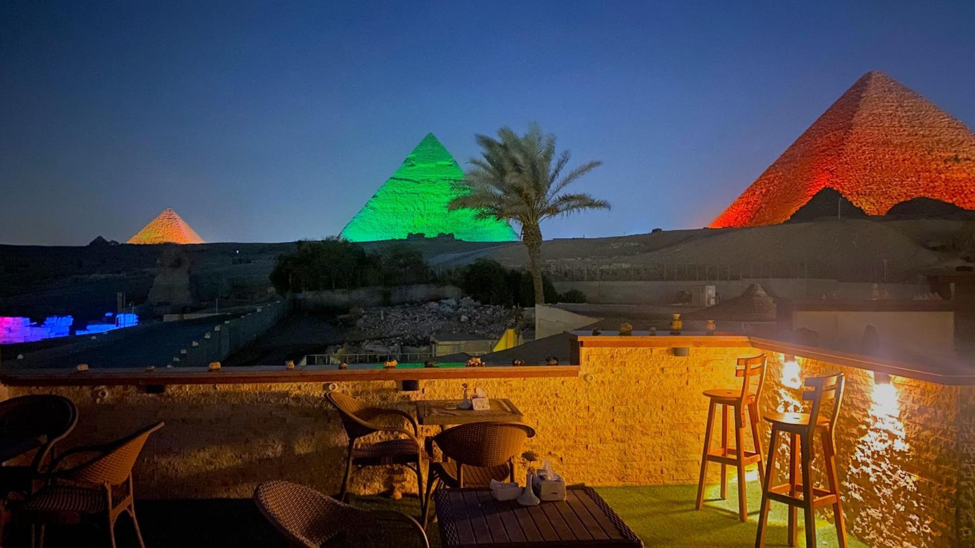 Seven Pyramids Panoramic View Inn Kafret el-Gabal Exterior foto